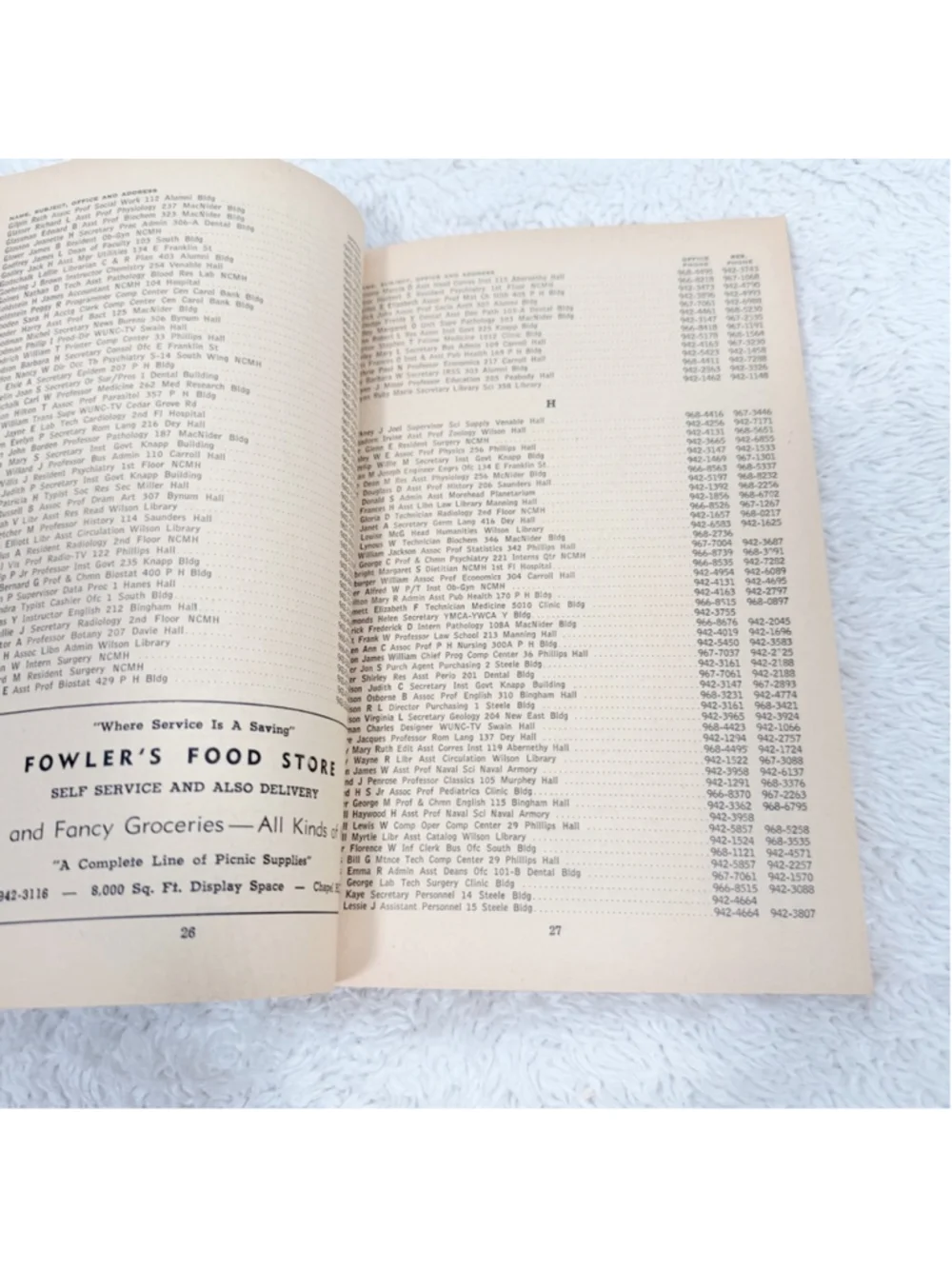 Vintage 1962-1963 UNC Chapel Hill Student-Faculty Directory University of NC